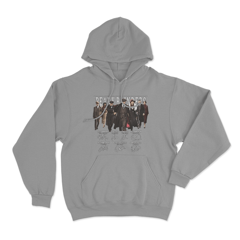 Peaky Blinders Cast Signatures Unisex Hoodie Grey Peaky Blinders Cast Signatures Unisex Hoodie Grey