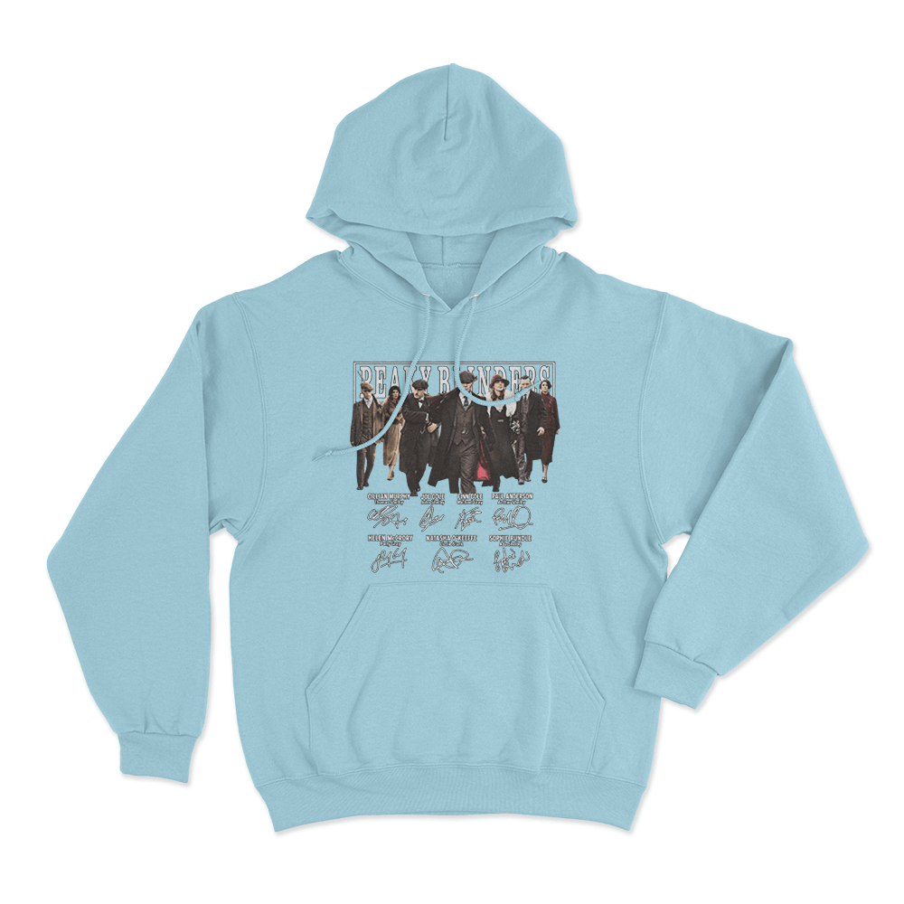 Peaky Blinders Cast Signatures Unisex Hoodie Sky Blue Peaky Blinders Cast Signatures Unisex Hoodie Sky Blue