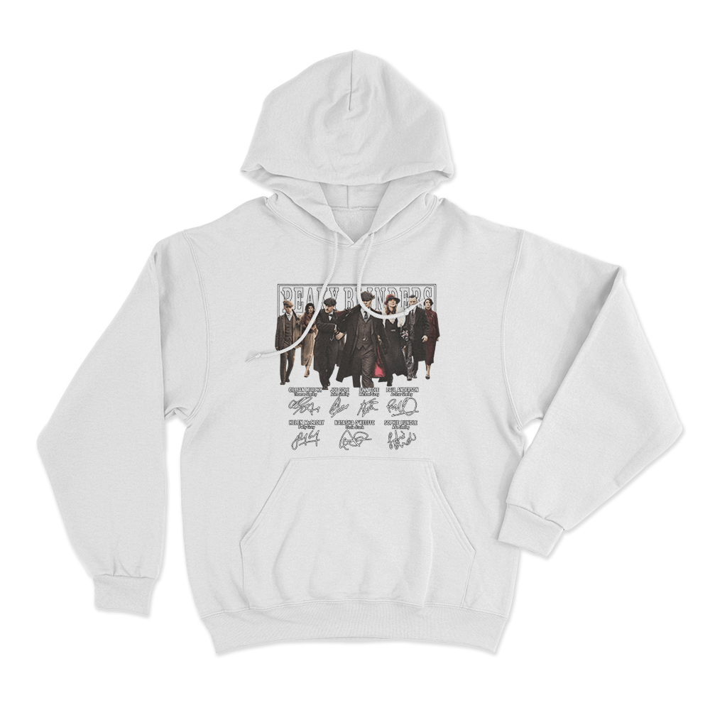 Peaky Blinders Cast Signatures Unisex Hoodie White Peaky Blinders Cast Signatures Unisex Hoodie White
