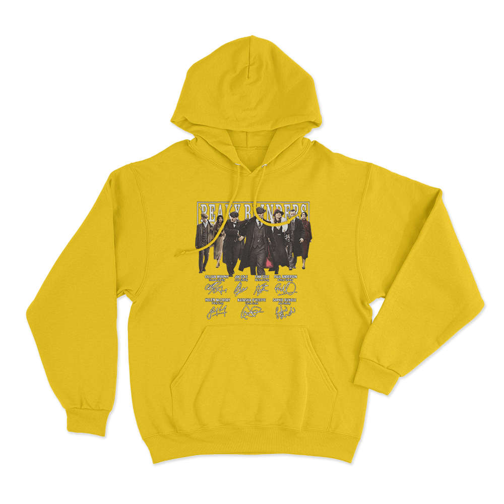 Peaky Blinders Cast Signatures Unisex Hoodie Yellow Peaky Blinders Cast Signatures Unisex Hoodie Yellow