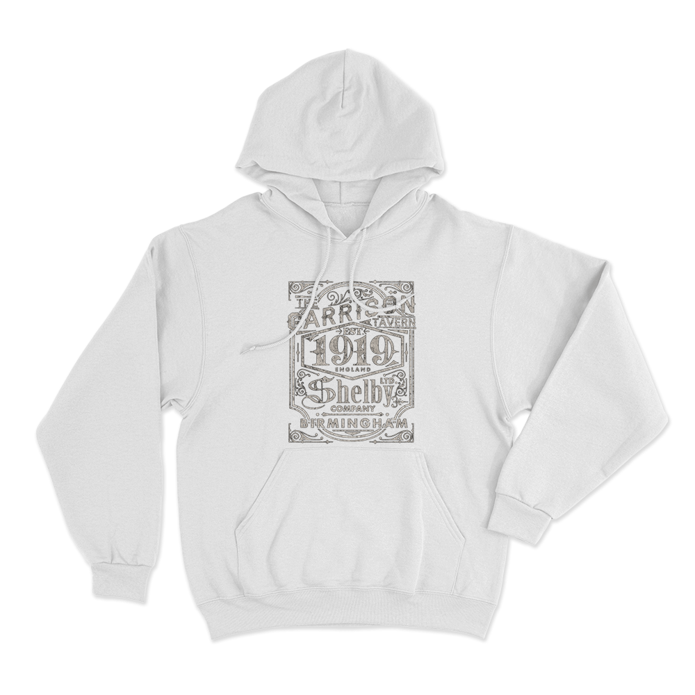 Peaky Blinders Garrison Pub Unisex Hoodie White Peaky Blinders Garrison Pub Unisex Hoodie White