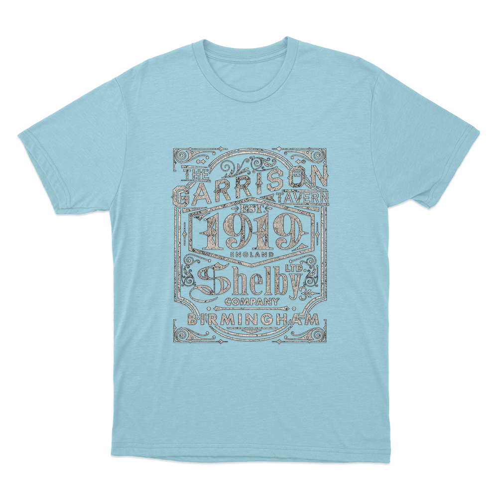 Peaky Blinders Garrison Pub Unisex T Shirt Sky Blue Peaky Blinders Garrison Pub Unisex T Shirt Sky Blue