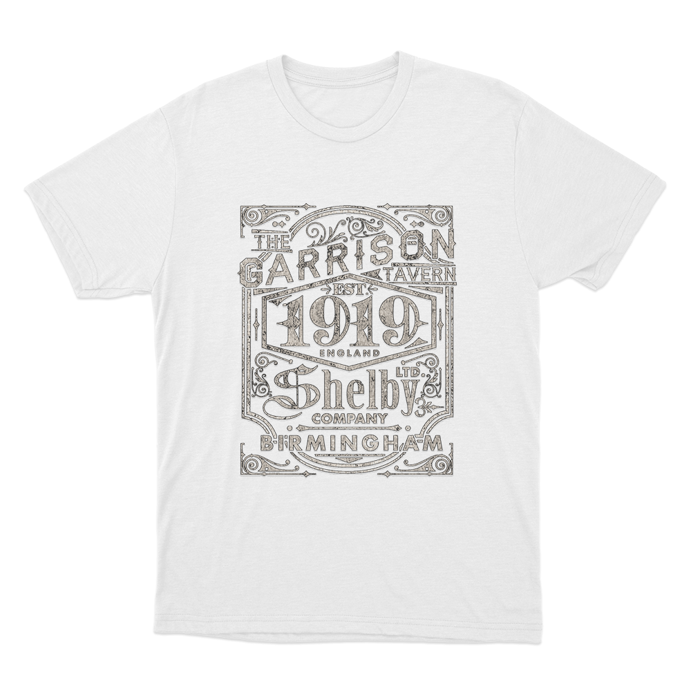 Peaky Blinders Garrison Pub Unisex T Shirt White Peaky Blinders Garrison Pub Unisex T Shirt White