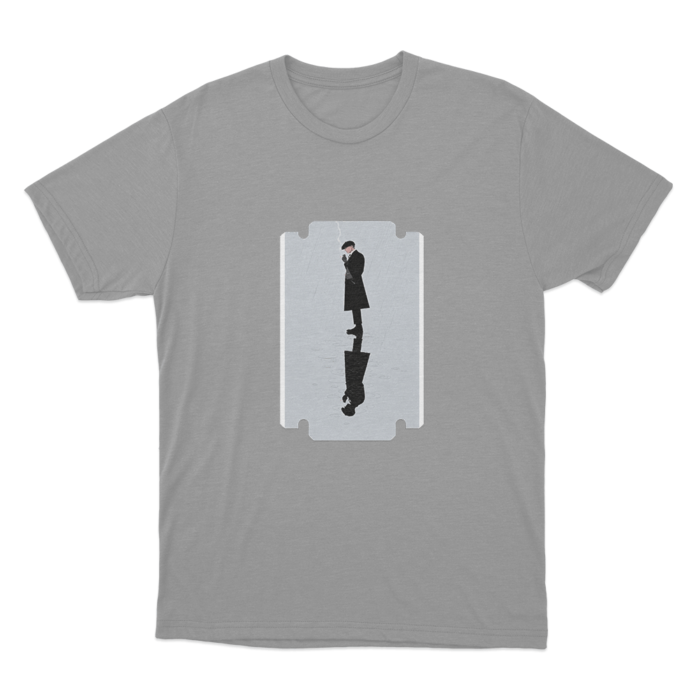 Peaky Blinders Razor Reflection Unisex T Shirt Grey Peaky Blinders Razor Reflection Unisex T Shirt Grey