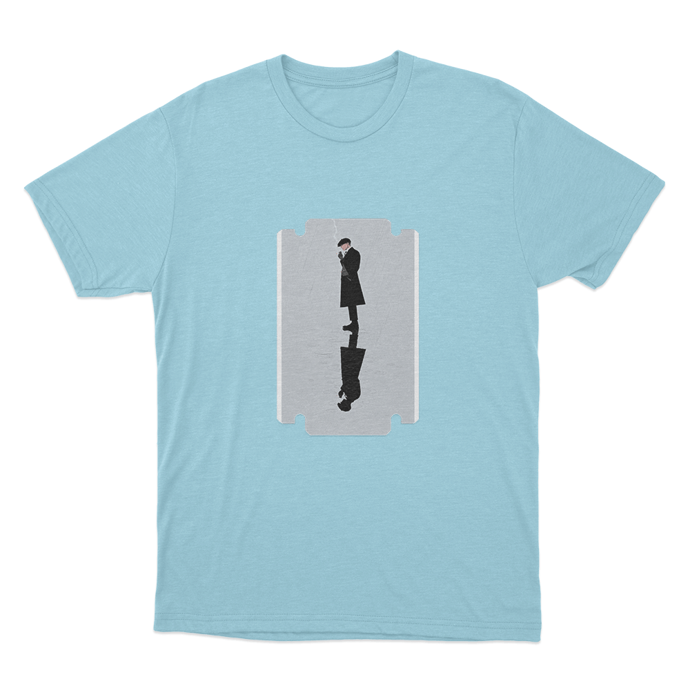 Peaky Blinders Razor Reflection Unisex T Shirt Sky Blue Peaky Blinders Razor Reflection Unisex T Shirt Sky Blue