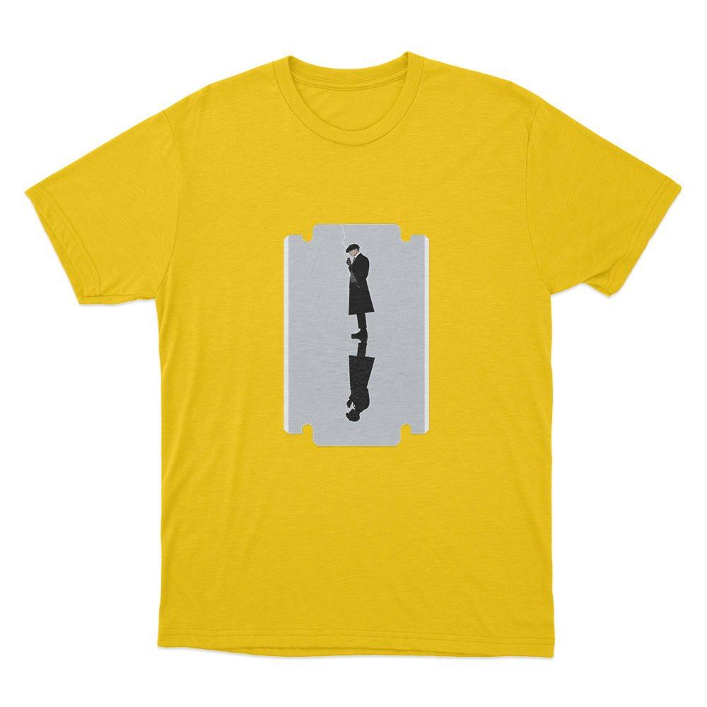 Peaky Blinders Razor Reflection Unisex T Shirt Yellow Peaky Blinders Razor Reflection Unisex T Shirt Yellow