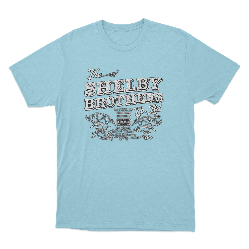 Peaky Blinders Shelby Brothers 1919 Unisex T Shirt Sky Blue Peaky Blinders Shelby Brothers 1919 Unisex T Shirt Sky Blue