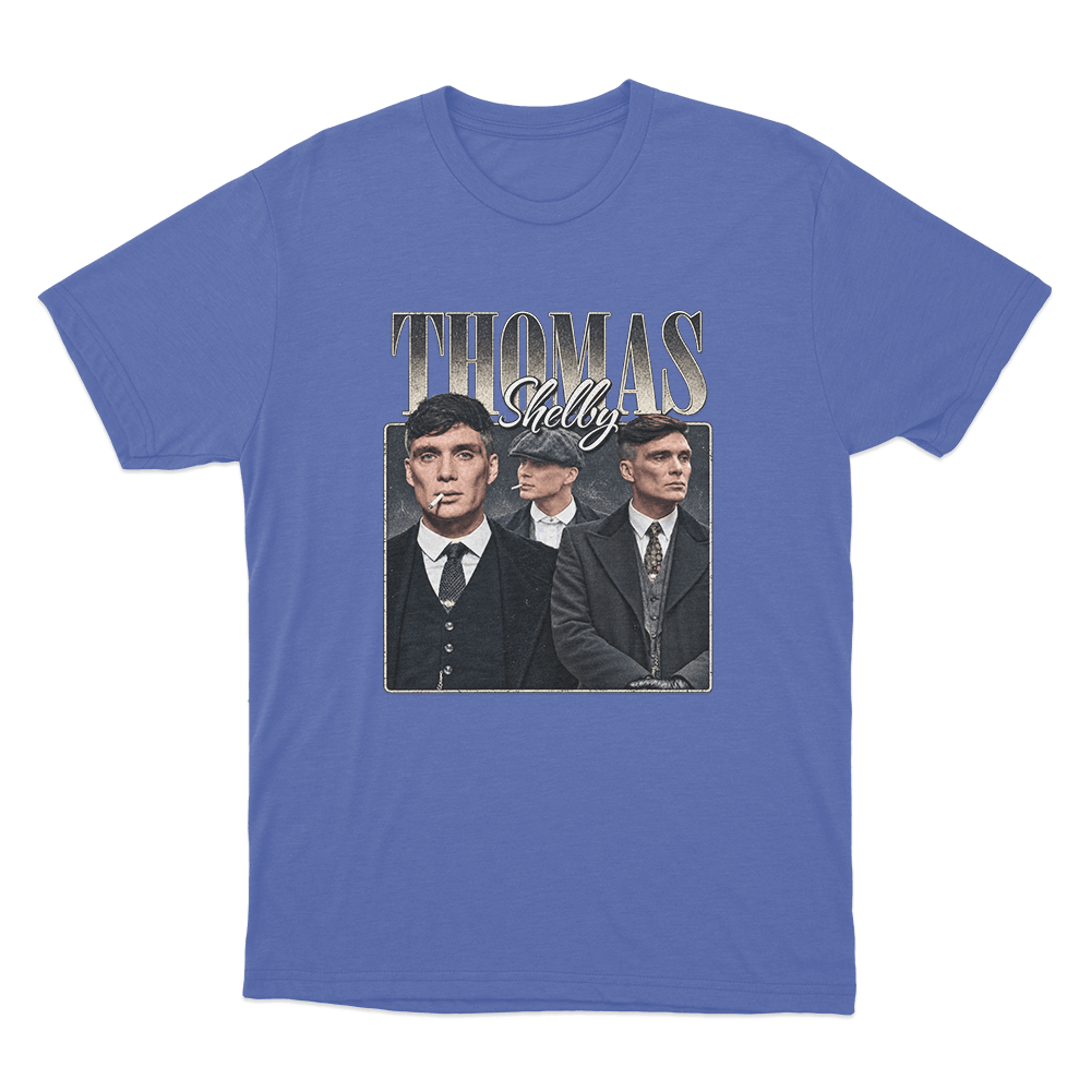 Peaky Blinders Tommy Shelby Portrait Unisex T Shirt Blue Peaky Blinders Tommy Shelby Portrait Unisex T Shirt Blue