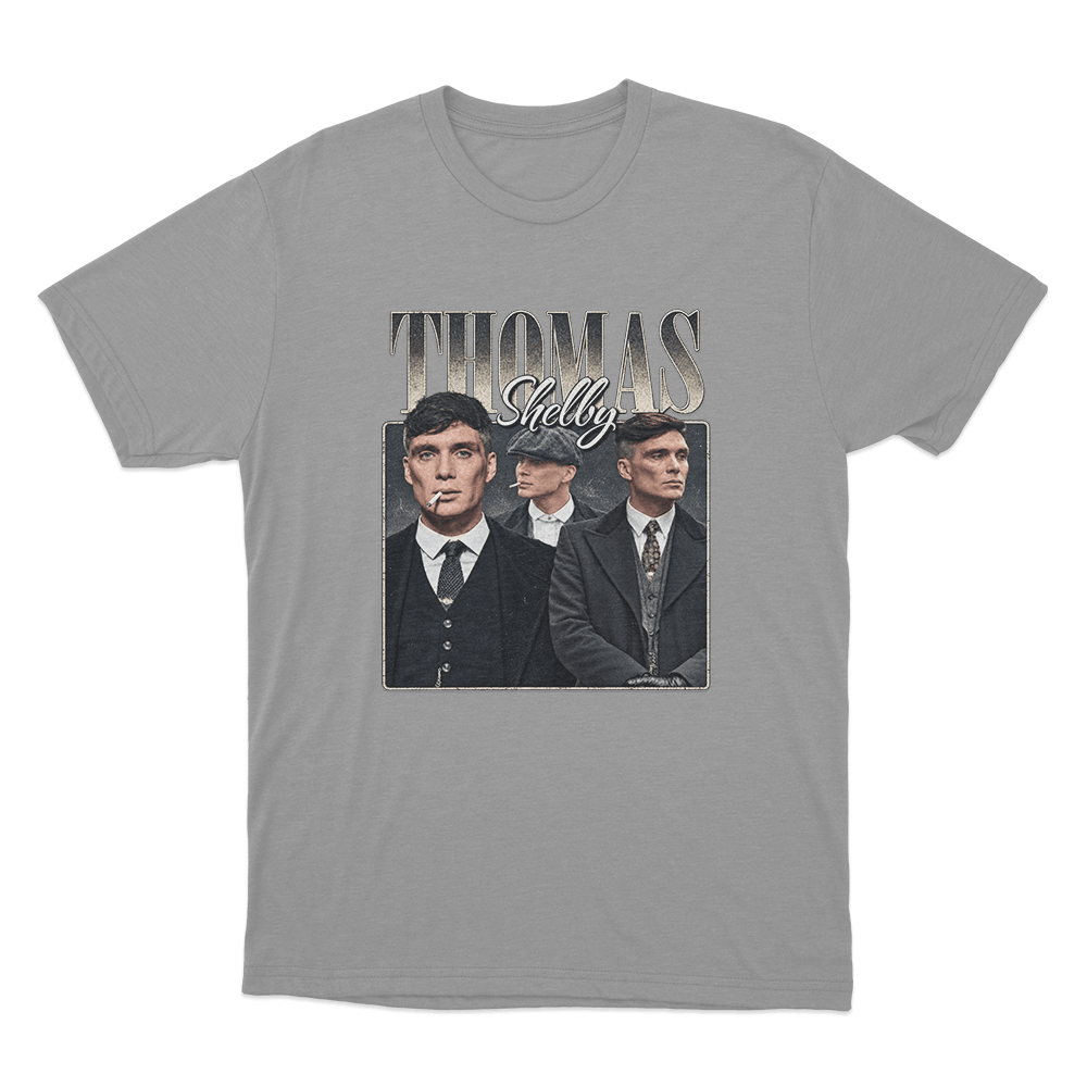 Peaky Blinders Tommy Shelby Portrait Unisex T Shirt Grey Peaky Blinders Tommy Shelby Portrait Unisex T Shirt Grey