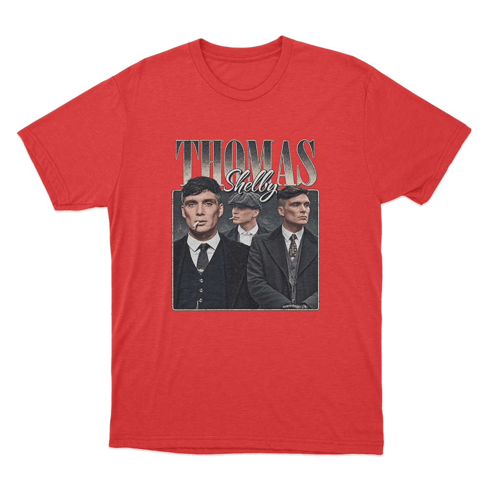 Peaky Blinders Tommy Shelby Portrait Unisex T Shirt Red Peaky Blinders Tommy Shelby Portrait Unisex T Shirt Red