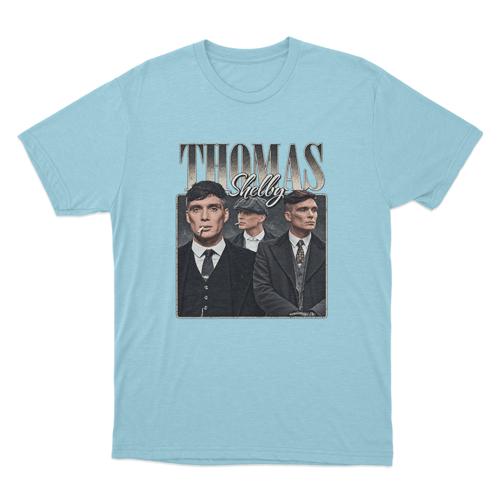 Peaky Blinders Tommy Shelby Portrait Unisex T Shirt Sky Blue Peaky Blinders Tommy Shelby Portrait Unisex T Shirt Sky Blue