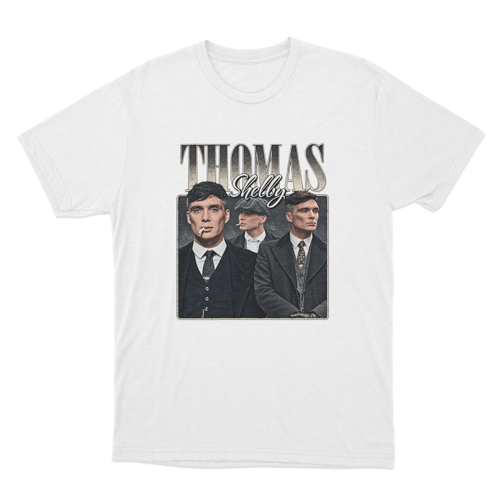 Peaky Blinders Tommy Shelby Portrait Unisex T Shirt White Peaky Blinders Tommy Shelby Portrait Unisex T Shirt White
