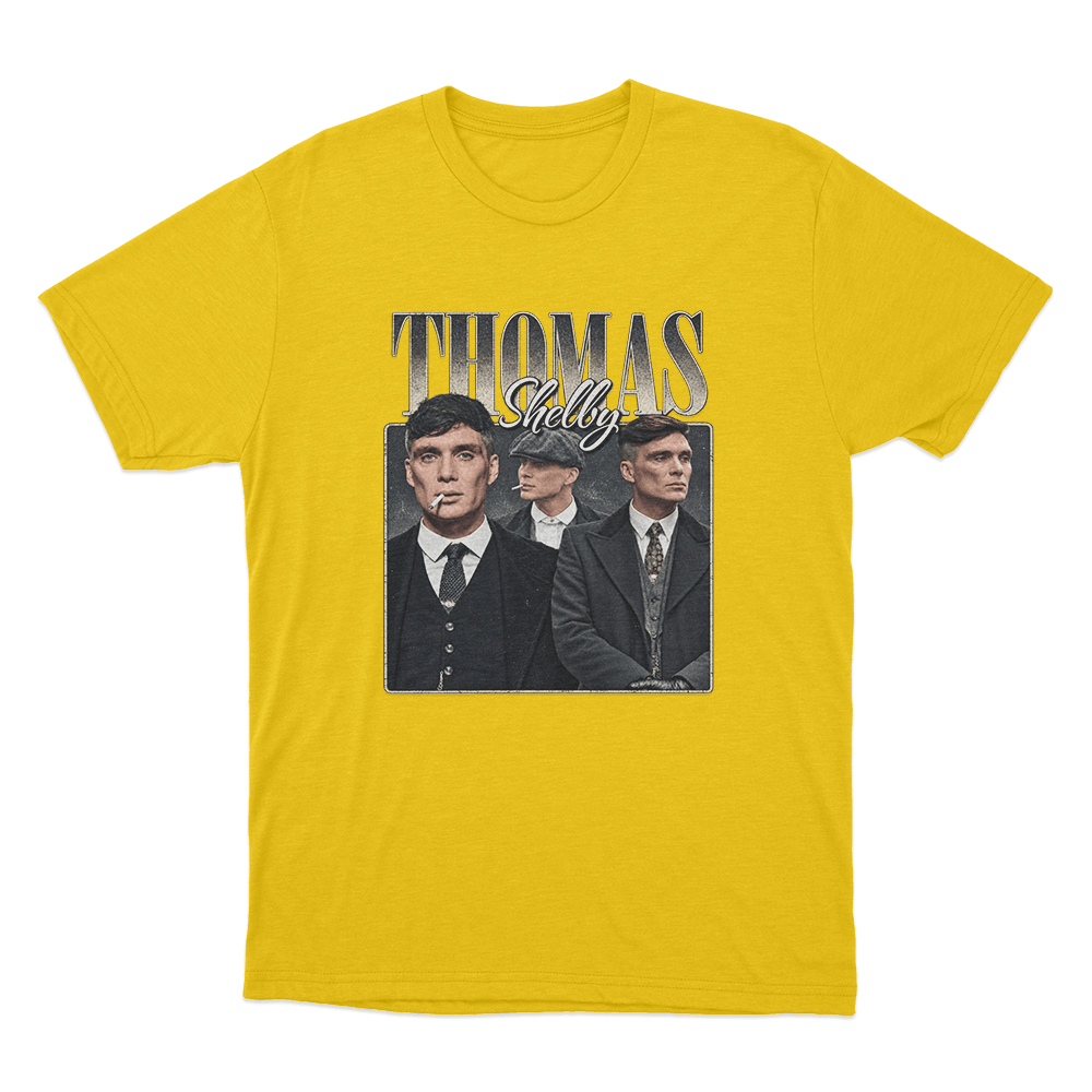 Peaky Blinders Tommy Shelby Portrait Unisex T Shirt Yellow Peaky Blinders Tommy Shelby Portrait Unisex T Shirt Yellow